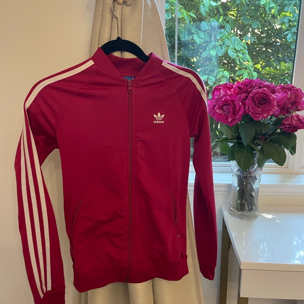Adidas Bold Red Zip-Up Jacket